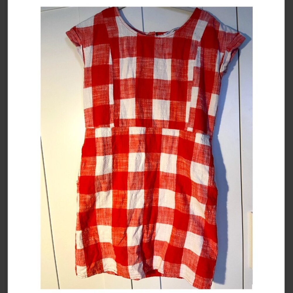 Red gingham picnic dress with pockets from Down East